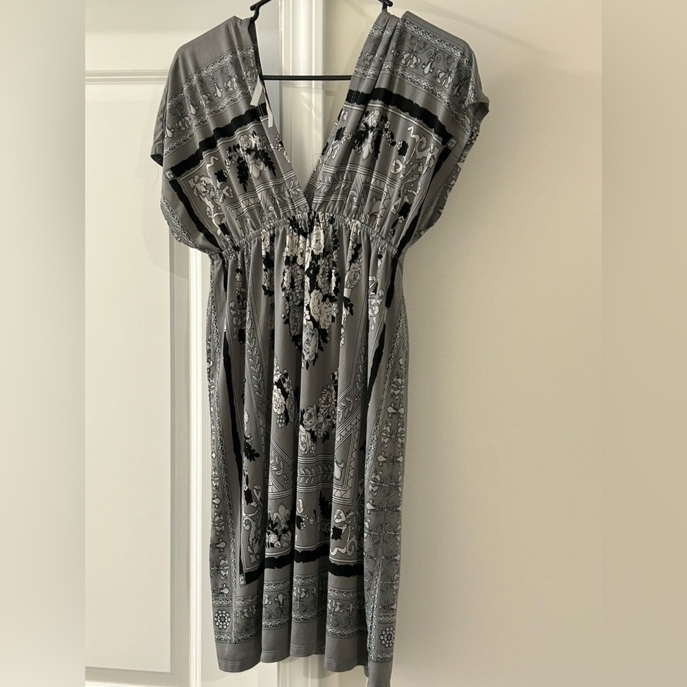 Gray and Black Patterned Dress